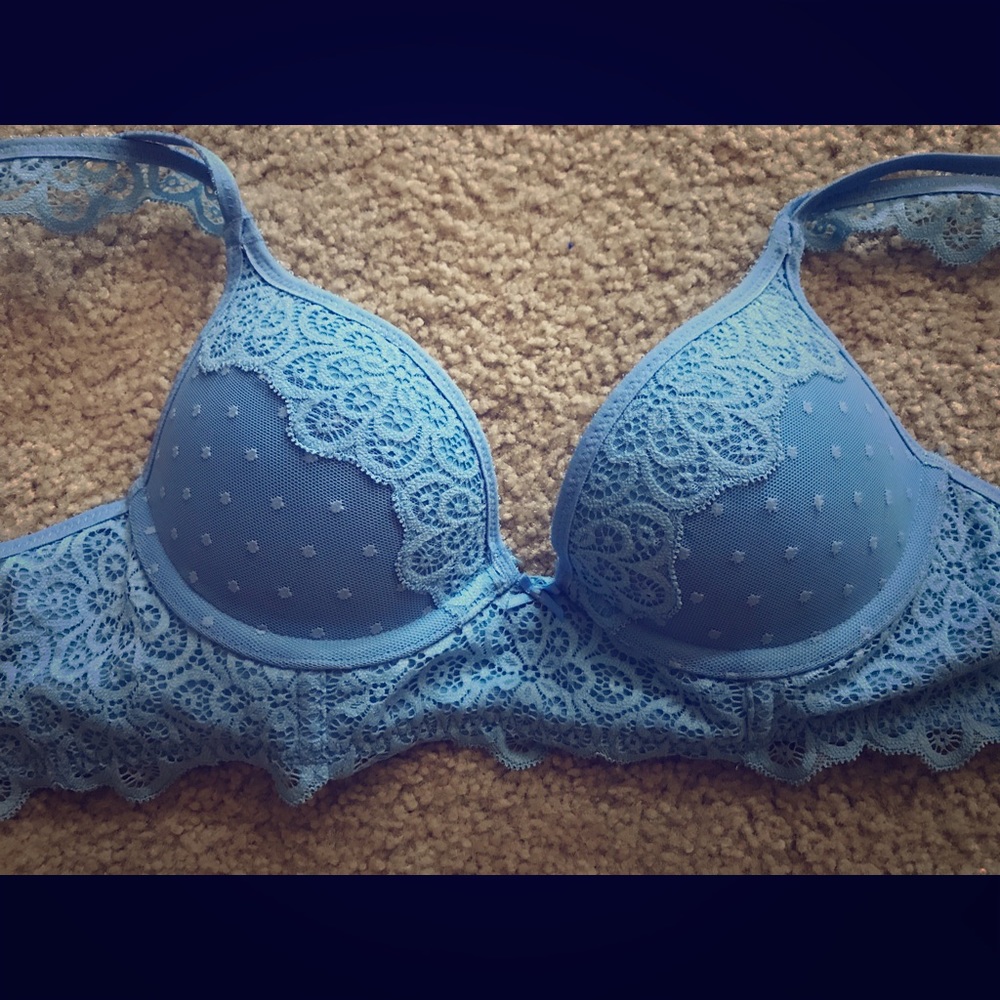 Aerie blue lace push-up bra 32A